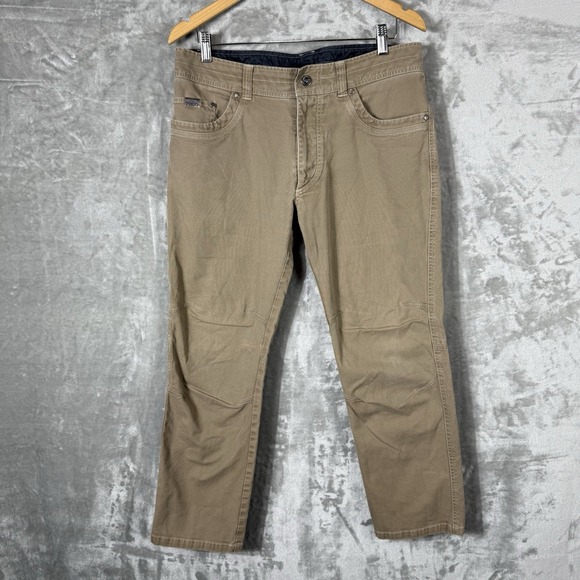 Kuhl Kanvus‎ Jean Mens 34x30 (32x27) Khaki Patina Dye Gorpcore Hiking Pants - Picture 1 of 13